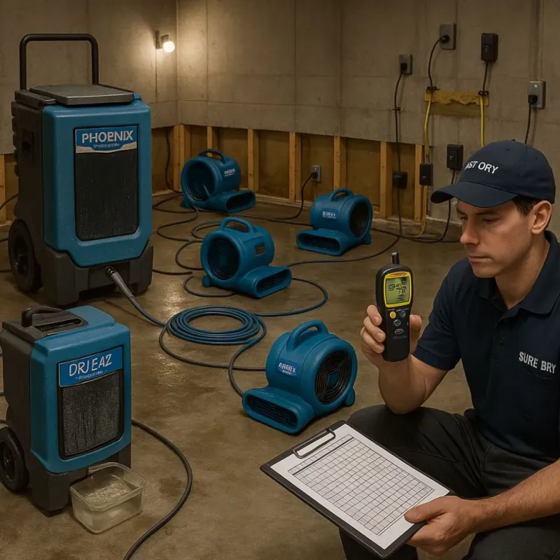 Structural Drying and Dehumidification process in Gold Key Lake, PA